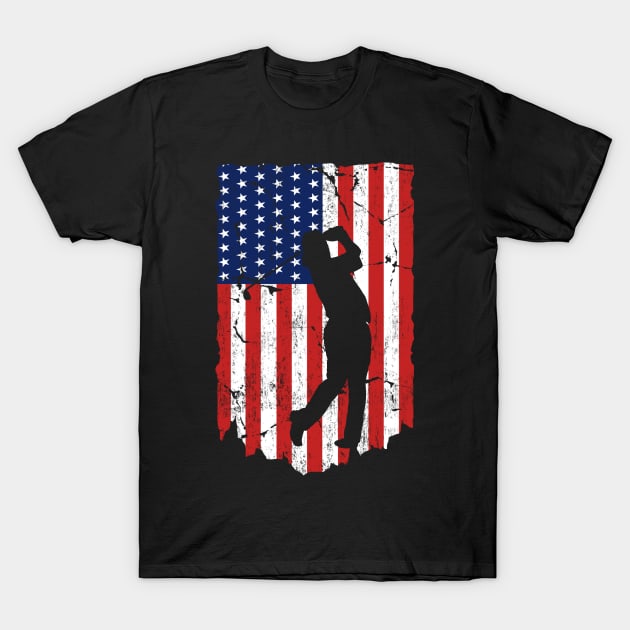 American Flag Golf 4th July Patriotic Golfer T-Shirt by binnacleenta